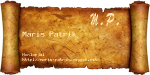 Maris Patrik névjegykártya